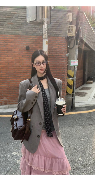 Polka Dot Scarf Black