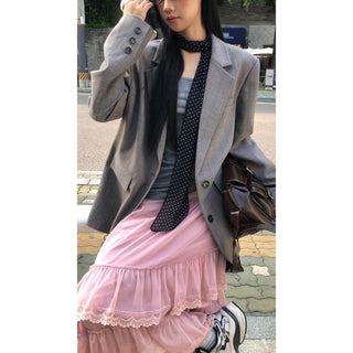 Polka Dot Scarf Black