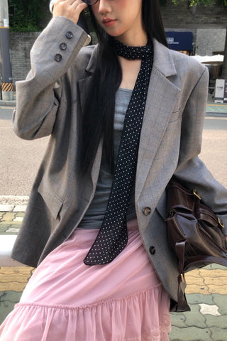 Polka Dot Scarf Black