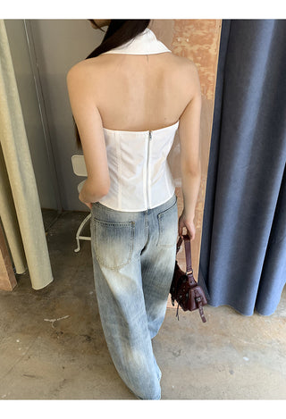 Womens High Waist Wide-Leg Jeans