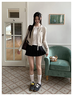 Pleated A-Line Skirt