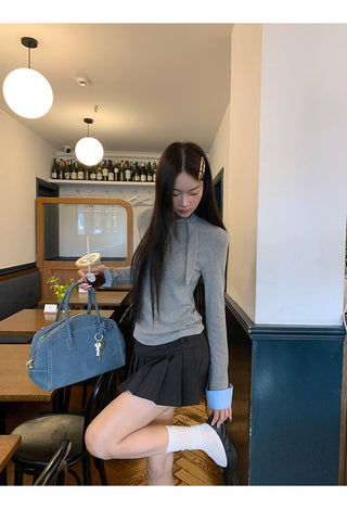 Pleated A-Line Skirt