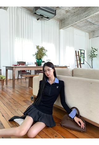 Pleated A-Line Skirt