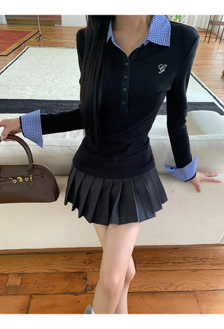 Pleated A-Line Skirt
