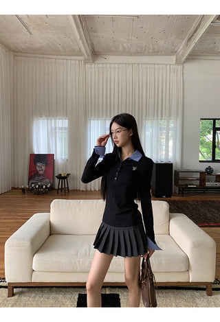 Pleated A-Line Skirt