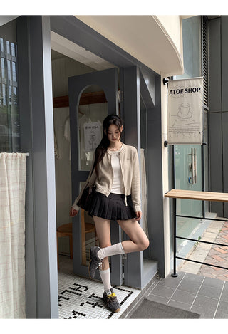Pleated A-Line Skirt