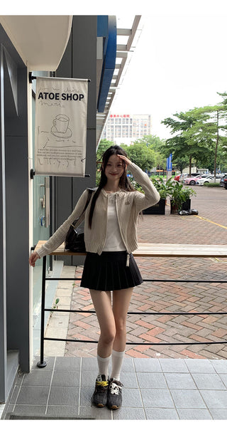 Pleated A-Line Skirt