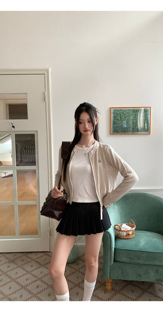 Pleated A-Line Skirt