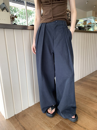 Cotton Wide-Leg Pants