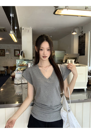 V-Neck Pink Top