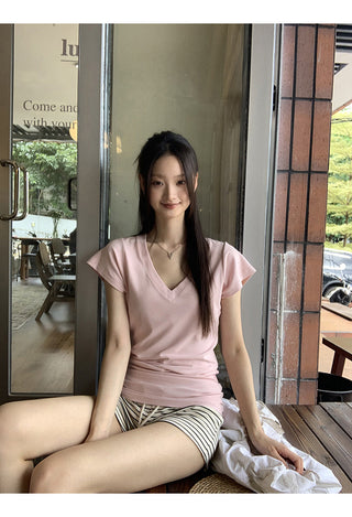 V-Neck Pink Top