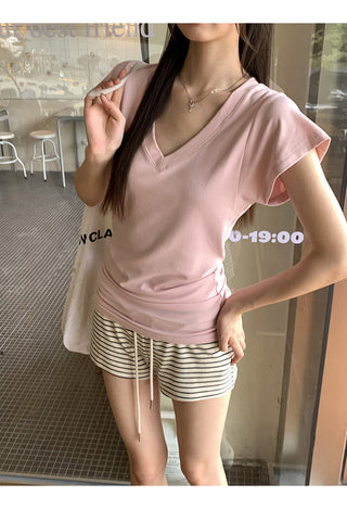 V-Neck Pink Top