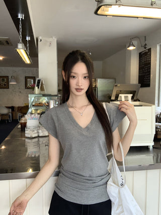 V-Neck Pink Top
