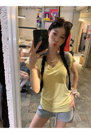 V-Neck Pink Top