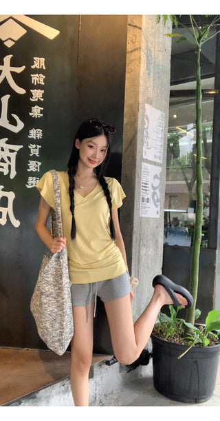 V-Neck Pink Top