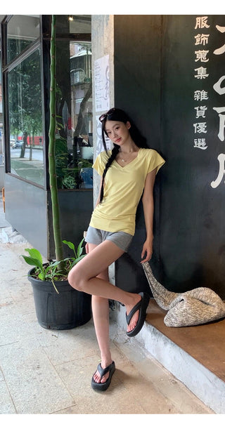 V-Neck Pink Top