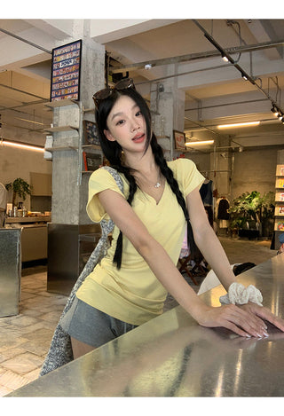 V-Neck Pink Top