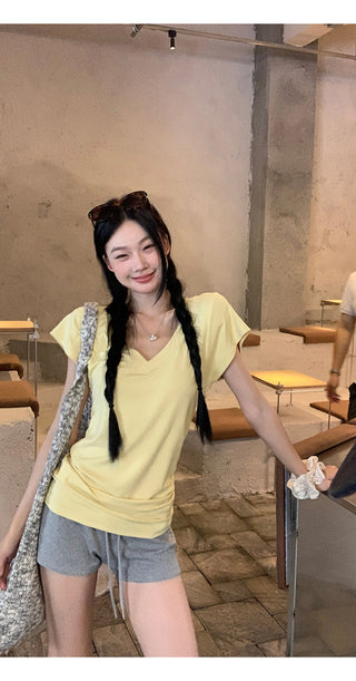 V-Neck Pink Top