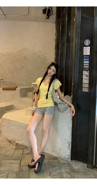 V-Neck Pink Top