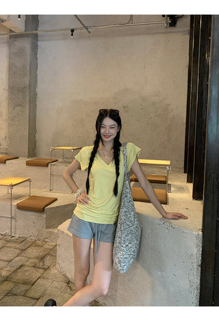 V-Neck Pink Top