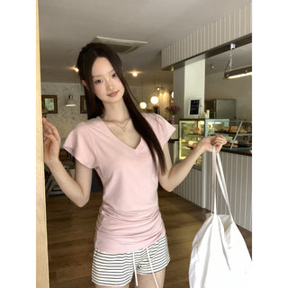 V-Neck Pink Top