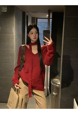 V-Neck Loose Sweater