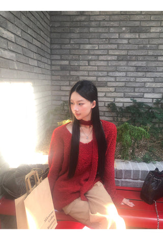 V-Neck Loose Sweater