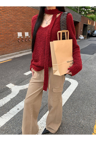 V-Neck Loose Sweater