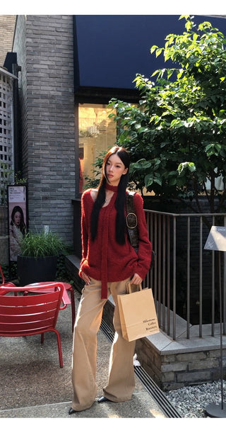 V-Neck Loose Sweater