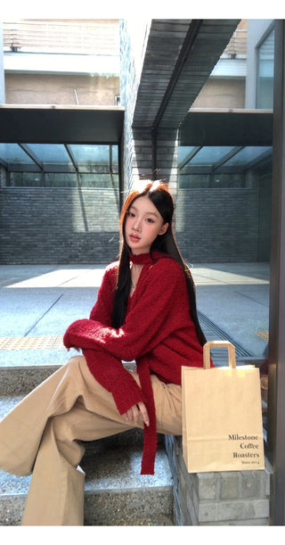 V-Neck Loose Sweater