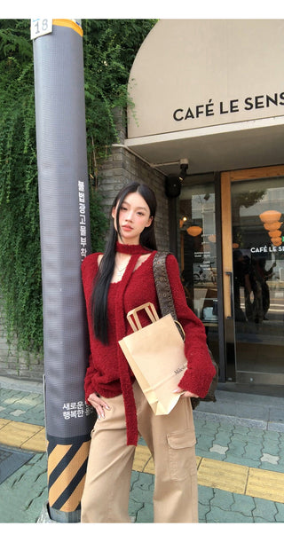 V-Neck Loose Sweater