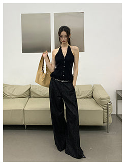 Wide-Leg Jeans Black