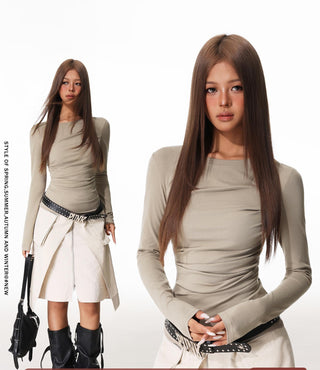 Pleated Waist Control Top