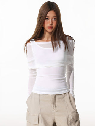Fake Two-Piece I-Back Top