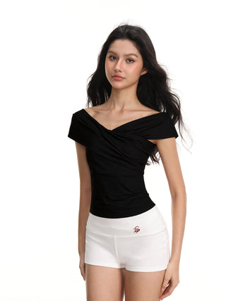 Cross V-Neck Short Top