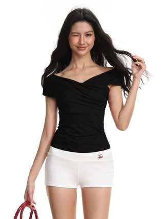 Cross V-Neck Short Top