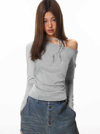 Lace-Up Off-Shoulder Top