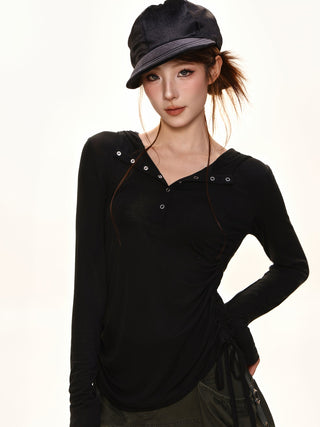 Hooded Ruffle Top