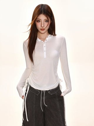 Hooded Ruffle Top