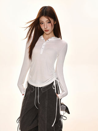 Hooded Ruffle Top