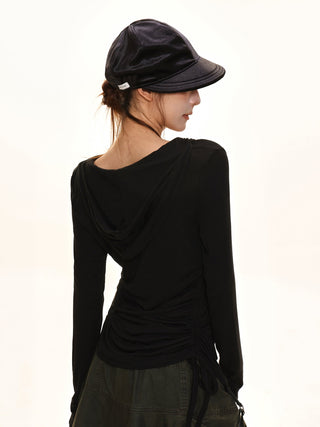 Hooded Ruffle Top