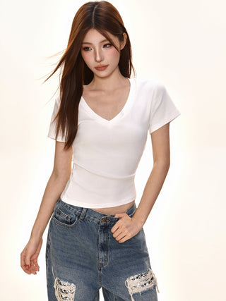 Basic V-Neck Short Top
