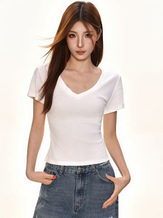 Basic V-Neck Short Top