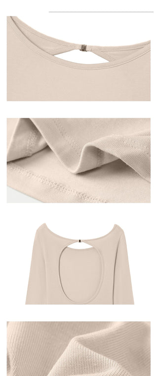 Backless Long Sleeve Top