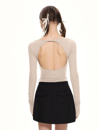 Backless Long Sleeve Top