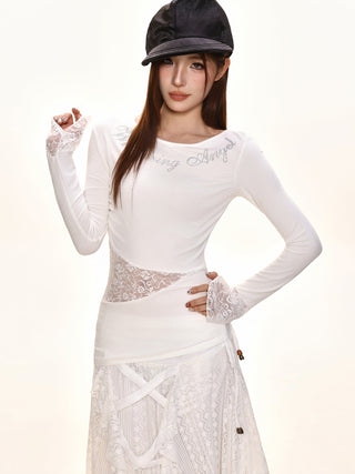 Lace Rhinestone Shirt