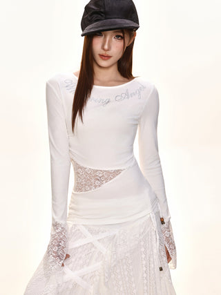 Lace Rhinestone Shirt