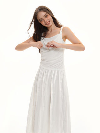 White Suspender Dress