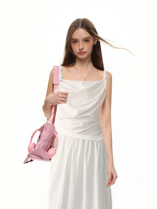 White Suspender Dress