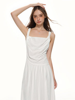White Suspender Dress